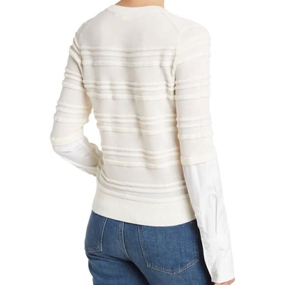 Veronica Beard Juni Merino Wool Sweater in Ivory Color .Size L - Picture 2 of 13